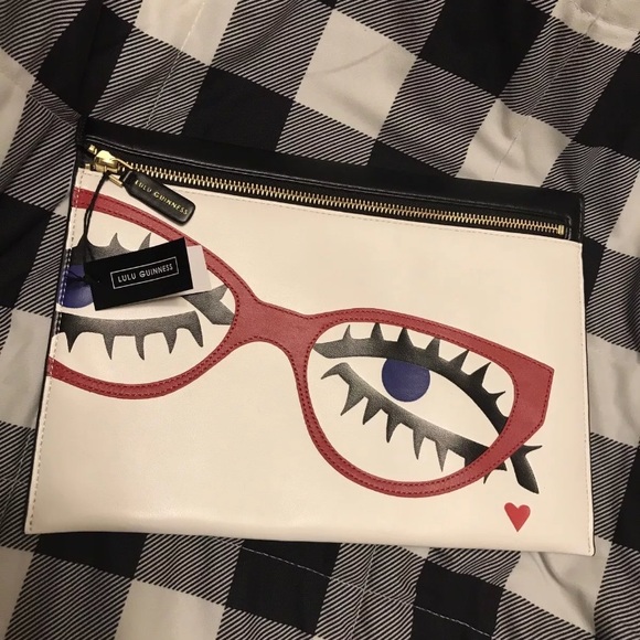 NWT Lulu Guinness Archive Eyes Naomi LeatherClutch - Picture 2 of 8